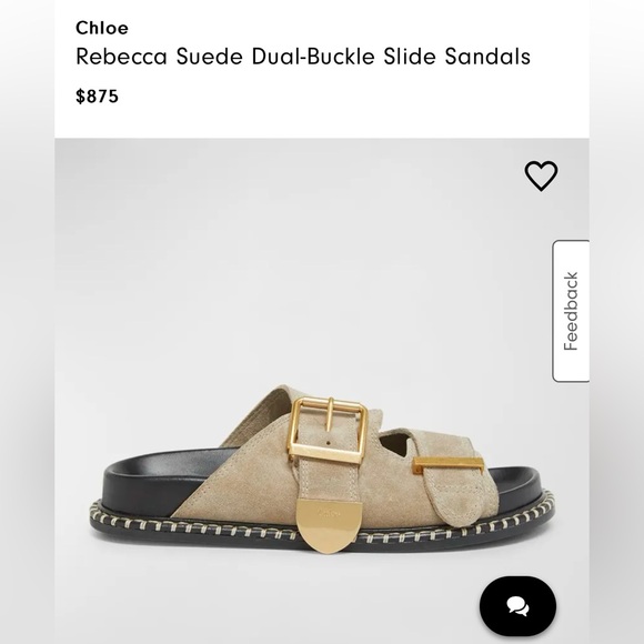 Chloe Rebecca Suede Dual-Buckle Slide Sandals - Picture 9 of 11
